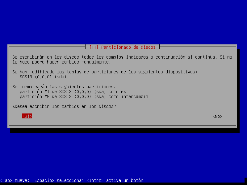 Escribir los cambios en disco